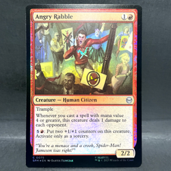 2025 MTG MARVEL'S SPIDER-MAN ANGRY RABBLE 0075 FOIL (COMMON) - Image 1