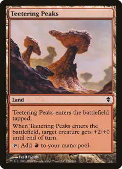 Teetering Peaks 3x FOIL ZEN MTG Zendikar Common MINT red land - Image 1