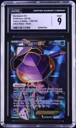 CGC 9 Genesect EX Full Art Fates Collide 2016 Pokemon Card #120 - Image 1