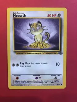 POKEMON CARD 1999 MEOWTH 56/64 - Image 1