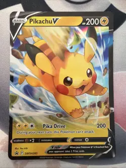 Pikachu V SWSH285 Black Star Promo Crown Zenith Pokemon Card NM - Image 1