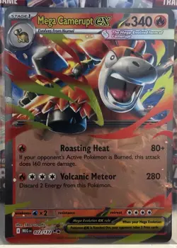 Pokemon Mega Evolution TCG Double Rare Foil Card - Mega Camerupt EX (022/132) - Image 1