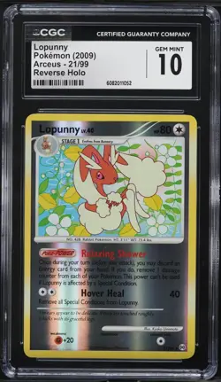 CGC 10 Lopunny Reverse Holo Platinum Arceus 2009 Pokemon Card #21 - Image 1