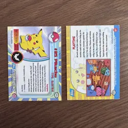 Blue Topps Pokemon Card PIKACHU'S VACATION Playtime - Movie - And #25 Pikachu NM - Image 4