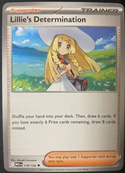 Lillie's Determination Trainer 119/132 Mega Evolution Pokemon Card - Image 1