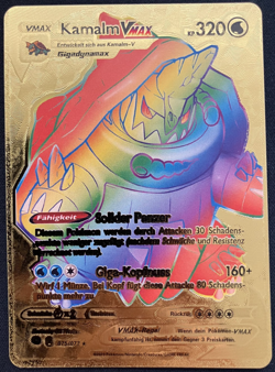 Kamalm Vmax Rainbow Gold Foil Textured Display Card - Image 1