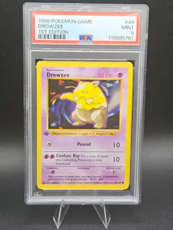 Pokemon Card 49/102 Drowzee 1st Edition Base Set English - PSA 9 NEW CERT - Image 1