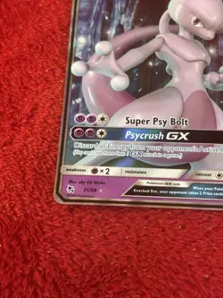 Mewtwo GX 31/68 Hidden Fates Holo Pokemon Card Near Mint - Image 3