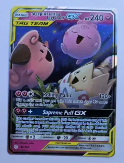 Pokemon Card - Togepi & Cleffa & Igglybuff GX 143/236 Sm-Cosmic Eclipse Holo - Image 1