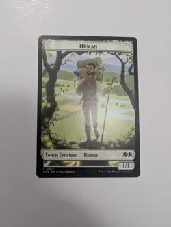 MTG - Human 0002 Token (One-Sided) - Wilds of Eldraine NM/M Condition - Image 1