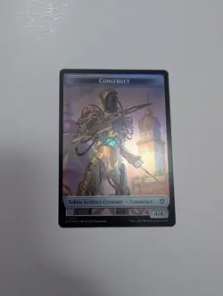 MTG - Construct 0012/Golem 0013 Token (Foil) - Commander: Aetherdrift NM/M Cond - Image 1