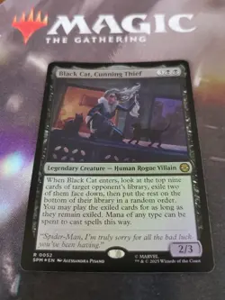 Mtg. Black Cat, Cunning Thief. Foil. Marvel's Spider-Man. Pack Fresh - Image 1