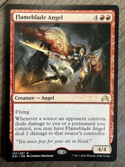 MTG Flameblade Angel Shadows Over Innistrad 157/297 Regular Rare Red - Image 1