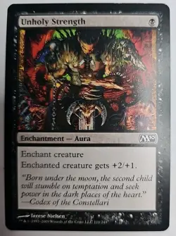 MTG Magic The Gathering Card Unholy Strength Enchantment Aura Black M10 - Image 1