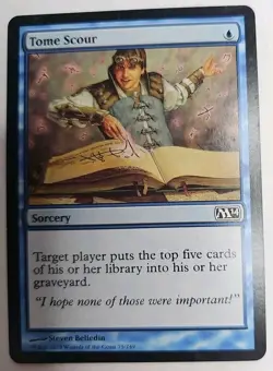 MTG Magic The Gathering Card Tome Scour Sorcery Blue M14 - Image 1