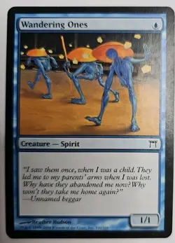 MTG Magic The Gathering Card Wandering Ones Creature Spirit Blue Champions Of Ka - Image 1