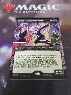 Mtg. Black Cat, Cunning Thief. Foil Borderless. Marvel's Spider-Man. Pack Fresh - Image 1