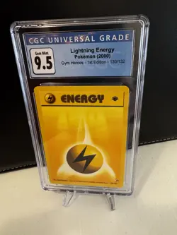 2000 POKEMON GYM HEROES 1ST EDITION #130 LIGHTNING ENERGY CGC 10 (old 9.5) - Image 3