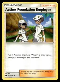 Aether Foundation Employee SM - Lost Thunder 168/214 MP Pokemon TCG | Buy 10 Get - Image 1