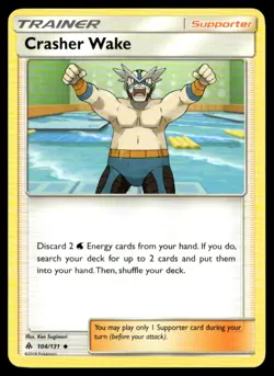 Crasher Wake SM - Forbidden Light 104/131 MP Pokemon TCG | Buy 10 Get 10 Free - Image 1