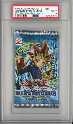PSA 9 1st Edition Blue Eyes White Dragon Booster Pack YuGiOh - Image 1