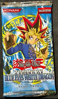 Yugioh Card Game Legend of­ Blue Eyes White Dragon Booster Pack SEALED 1996 - Image 1