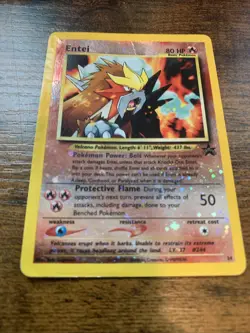 Pokemon TCG Entei Black Star Promos Holo Card Wizards of the Coast heavy play - Image 1