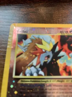 Pokemon TCG Entei Black Star Promos Holo Card Wizards of the Coast heavy play - Image 2