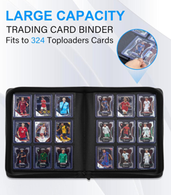 Toploader Card Binder 9 Pocket,324-Card Trading Card Album-Premium PU Zipper Har - Image 3