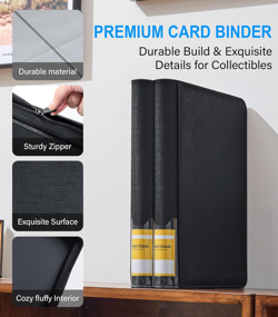 Toploader Card Binder 9 Pocket,324-Card Trading Card Album-Premium PU Zipper Har - Image 4