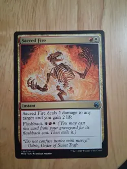 Sacred Fire Foil Innistrad Midnight Hunt MTG Magic Card - Image 1