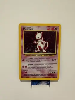 Pokemon TCG Mewtwo 10/102 Holo Rare Card 1999 WOTC Base Set LP - Image 1