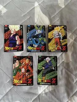 Dragon Ball Carddass Dragon Ball Z TV Phone 5 Card Set Used - Image 1