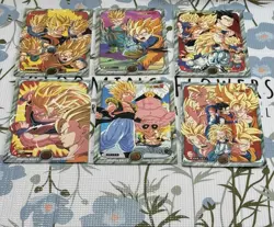 Dragon Ball Jumbo Carddass 6 Card Set Made in Japan Used - Image 1