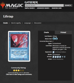 1993 MtG Magic the Gathering Unlimited LifeTap Uncommon PSA 9 Mint Only 4 Higher - Image 4