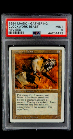 1994 MtG Magic the Gathering Revised Clockwork Beast PSA 9 Only 6 Graded Higher - Image 1