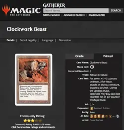 1994 MtG Magic the Gathering Revised Clockwork Beast PSA 9 Only 6 Graded Higher - Image 4