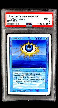 1994 MtG Magic the Gathering Revised Rare Thoughtlace PSA 9 Only 4 Graded Higher - Image 1