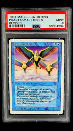 1994 MtG Magic the Gathering Revised Phantasmal Forces Uncommon PSA 9 Mint - Image 1