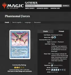 1994 MtG Magic the Gathering Revised Phantasmal Forces Uncommon PSA 9 Mint - Image 4