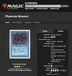 1993 MtG Magic the Gathering Unlimited Phantom Monster PSA 9 Mint POP 7 - Image 4