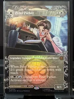 Peter Parker (0208) (Borderless) Marvel's Spider-Man Foil MTG - Image 1