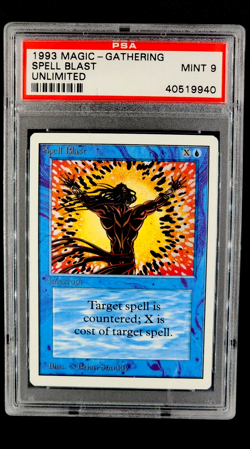 1993 MtG Magic the Gathering Unlimited Spell Blast Blue PSA 9 *Only 15 Higher* - Image 1