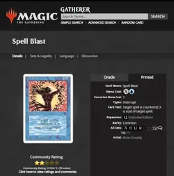 1993 MtG Magic the Gathering Unlimited Spell Blast Blue PSA 9 *Only 15 Higher* - Image 4