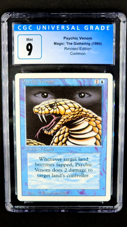 1994 MtG Magic the Gathering Revised Psychic Venom Blue Graded CGC 9 Mint - Image 1
