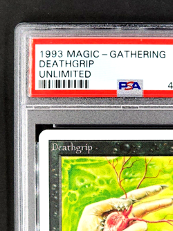 1993 MtG Magic the Gathering Unlimited Death Grip Uncommon PSA 9 *Only 14 Higher - Image 5