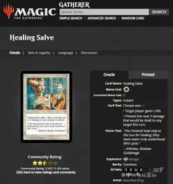 1996 MTG Magic The Gathering Mirage #20 Healing Salve Vintage Card WOTC NM - Image 3