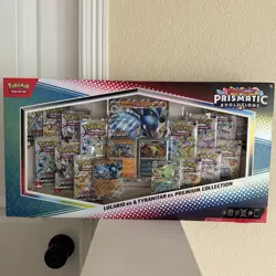 Pokemon TCG Prismatic Evolutions Lucario Ex + Tyranitar Ex Premium Collection - Image 1