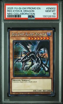 PSA 10 YuGiOh Red Eyes Black Dragon Trading Card Rare Collectible - Image 1