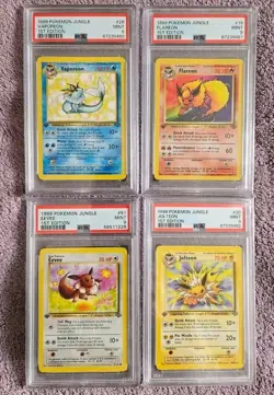 PSA 9 1st Edition Jolteon/Vaporeon/Flareon/Eevee Jungle Bundle Pokemon Card PSA - Image 1